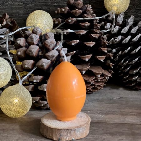 Bougie artisanale décorative œuf Orange