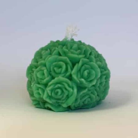 Bougie artisanale en forme de fleur Menthe