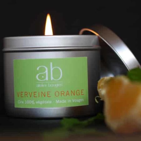 Bougie artisanale parfumée cire végétale - Verveine Orange