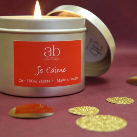 Bougie artisanale parfumée Je t'aime