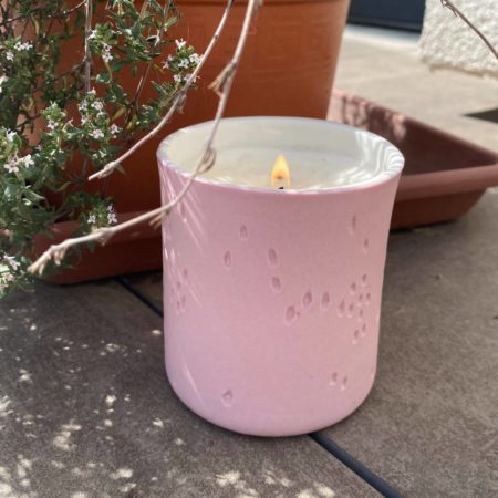 Bougie parfumée contenant-céramique-rose4