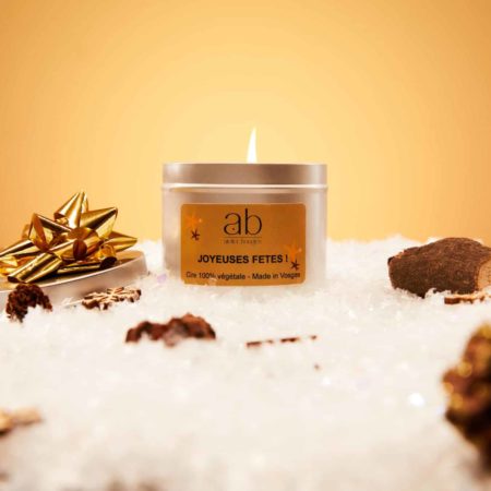 Bougie artisanale parfumée "Joyeuses Fêtes" avec Etoile