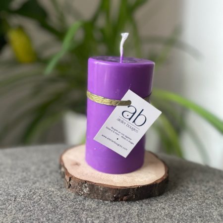 Bougie décorative cylindrique Lilas – Cire végétale de colza