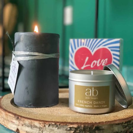Coffret Fête des Pères – Bougie parfumée, bougie décorative & boîte d'allumettes "LOVE"