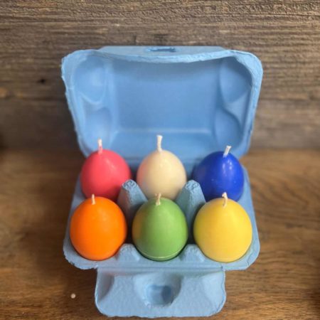 Boite de 6 bougies colorées œufs